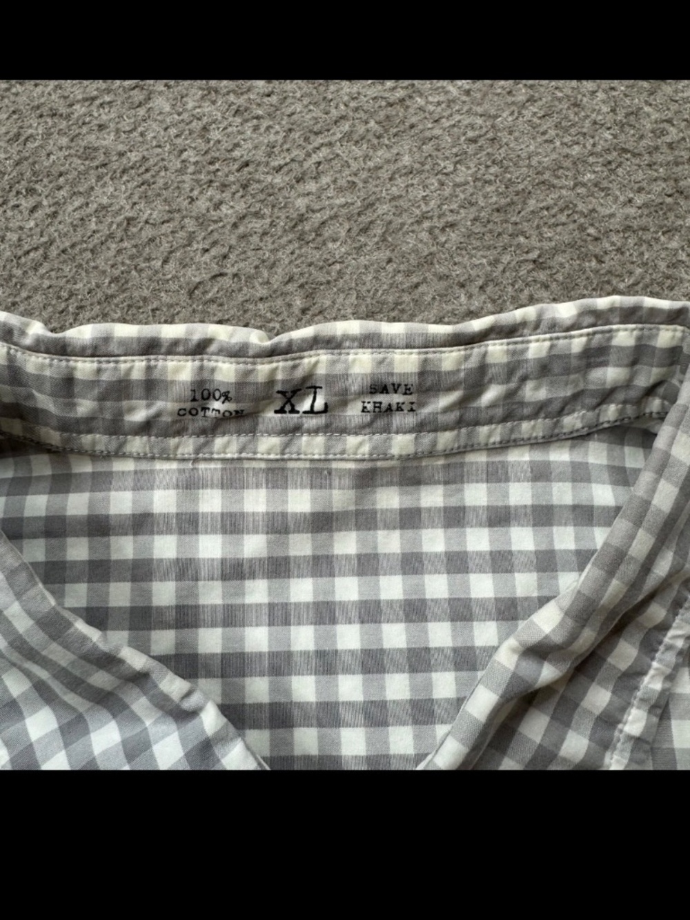 Save Khaki Button Up Shirt Men's Size XL Gray Long Sleeve Collared Preppy SKU - Picture 2 of 7